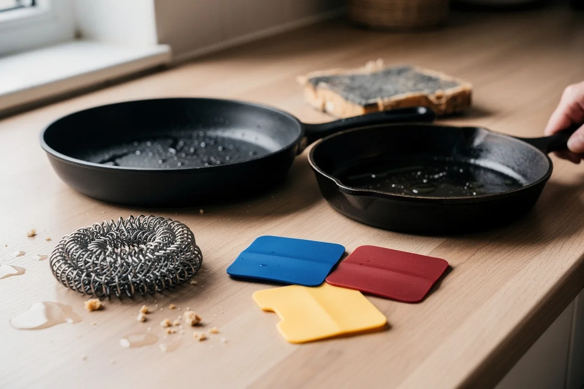 Addio alla spugna abrasiva: l’accessorio che pulisce a fondo ogni tipo di padella, anche in ghisa